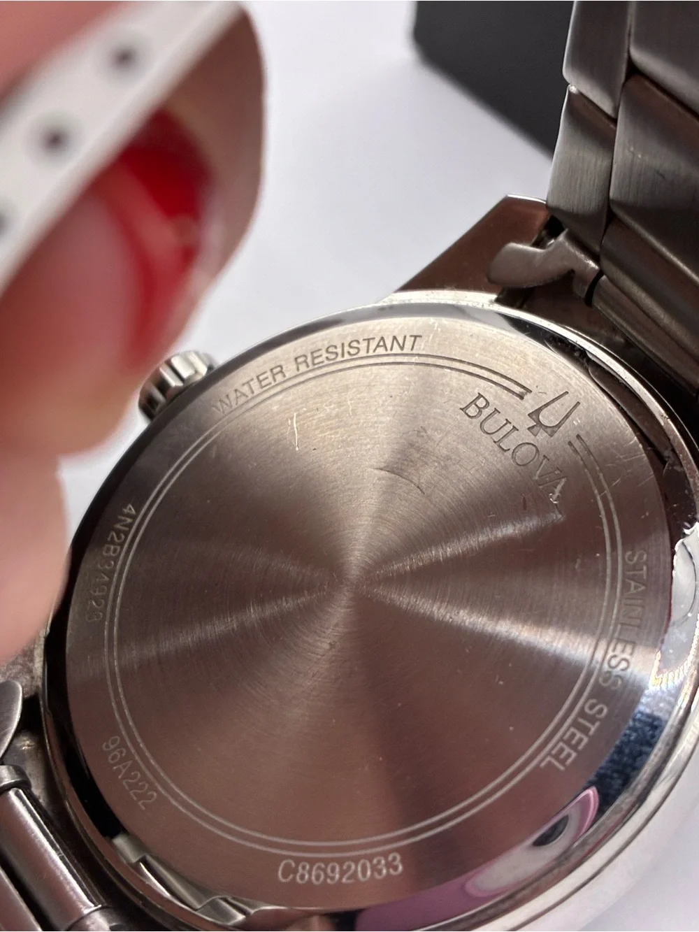 Bulova Men's Watch in Silver and Black Dial
